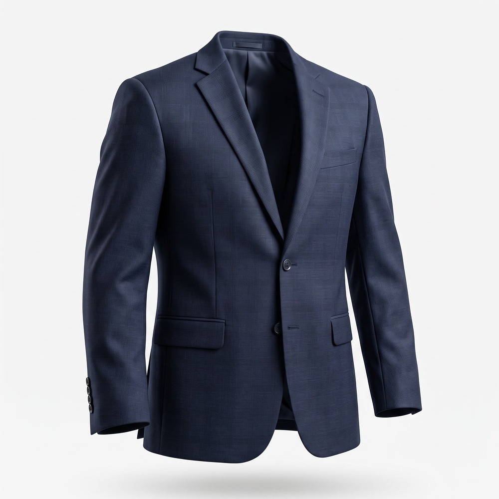 Jos. A. Bank 1905 Tailored Fit Navy Blue‎ Plaid Wool Blend Blazer Jacket 40R